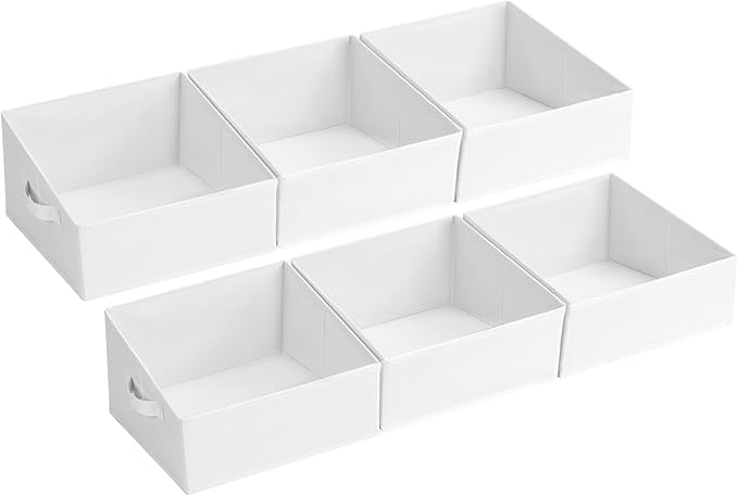 DIMJ Closet Storage Bins 6 Pack - Fabric Trapezoid Organizer Bin, Foldable Storage Baskets for Shelves, Closet Shelf Organize