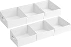DIMJ Closet Storage Bins 6 Pack - Fabric Trapezoid Organizer Bin, Foldable Storage Baskets for Shelves, Closet Shelf Organize