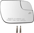 TRQ Passenger Side Mirror Glass Heated Convex Compatible with 2016-2019 Ford Explorer 2013-2019 Ford Police Interceptor Utili