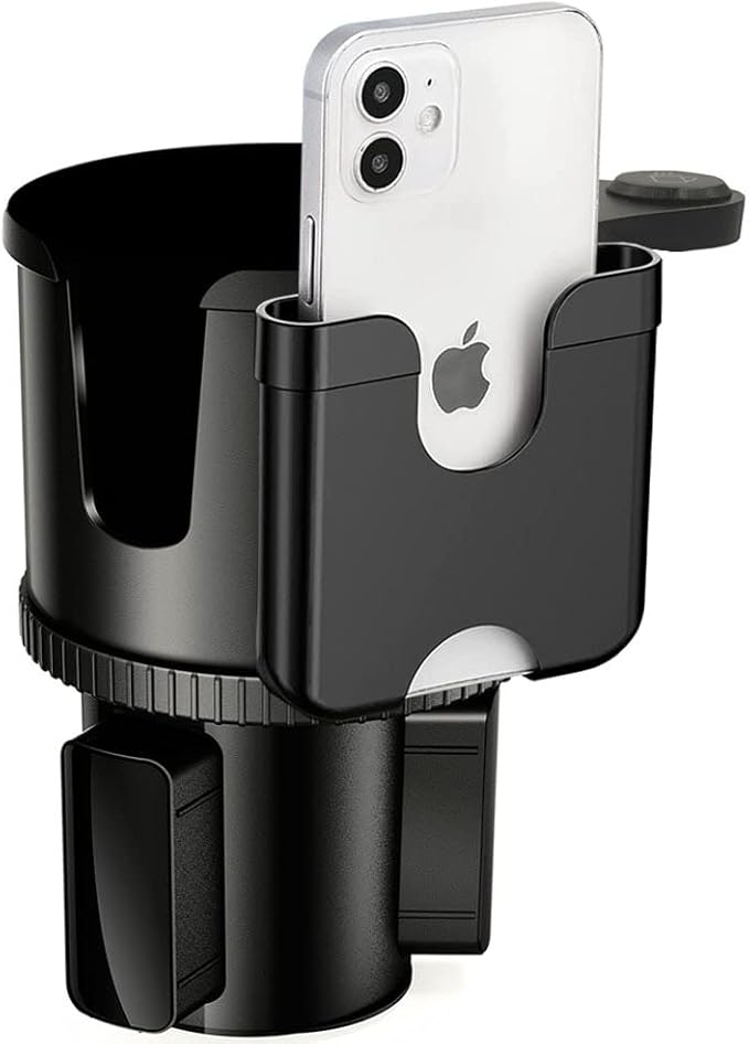 Cup Holder Expander, Adjustable Car Cup Holder for Car with Phone Holder, Automotive Cupholders for for Yeti, Hydro Flasks Bottle with Expandable Base, Cars Cupholder Insert