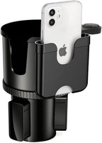 Cup Holder Expander, Adjustable Car Cup Holder for Car with Phone Holder, Automotive Cupholders for for Yeti, Hydro Flasks Bottle with Expandable Base, Cars Cupholder Insert