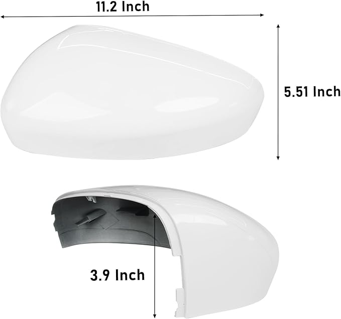 Compatible with Ford Escape SE/SEL Left Driver Side Mirror Cap Cover 2020 2021 2022 2023 2024, White Side Door Rearview Mirror Cover Replacement Without Turn Signal Light