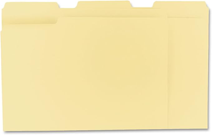 Pendaflex File Folders, Letter Size, 8-1/2" x 11", Classic Manila, 1/3-Cut Tabs in Left, Right, Center Positions, 100 Per Box