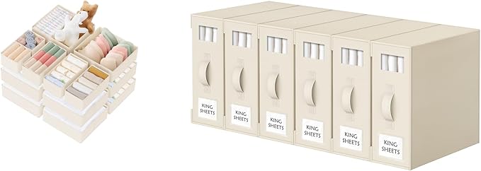 Criusia 21 Pack Drawer Organizer & 6 Pack Bed Sheet Organizers and Storage