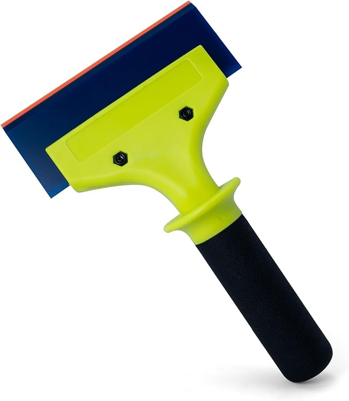 NEWISHTOOL 2 Pack Rubber Squeegee with Nylon Handle for Water Removal, Glass Cleaning, PPF Installing and Window Film Application (5-Inch Blade with Short Handle)