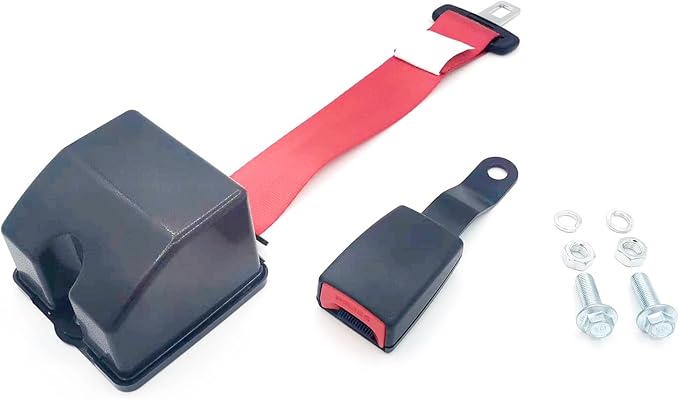 1Pcs Universal Forklift Seat Belt and Fits Tractor Mower Buggy Retractable Red 71 inch New