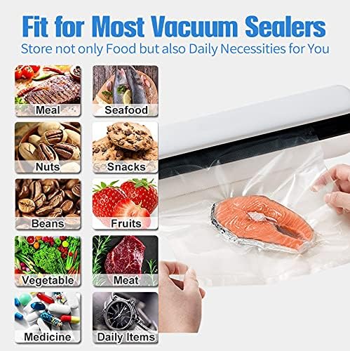 200 Vacuum Sealer Bags For Food, 8x12 Inch Thick BPA Free Vacuum Sealer Storage Bags, Compatible with All Vac Machines, Food 