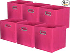ShellKingdom Storage Bins, Foldable Fabric Storage Cubes And Cloth Storage Organizer Drawer with Metal Handle For Closet And 