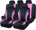 CAR PASS Line Rider Sporty Cloth 11PCS Universal Fit Car Seat Cover -100% Breathable with 5mm Composite Sponge Inside,Airbag 