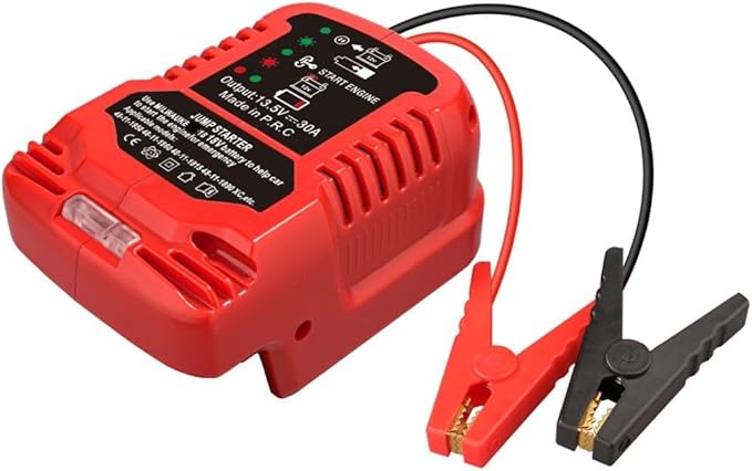 Jumper Cables with Adapter for Milwaukee M-18 18V Battery Jump Car Starter,12V Portable Jump Car Starter,with 11AWG kit Cable for Automotive Booster Cable Adapter(Battery not Included)