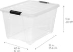 IRIS USA 54 Qt Stackable Plastic Storage Bins with Lids, 8 Pack - BPA-Free, Made in USA - See-Through Organizing Solution, La
