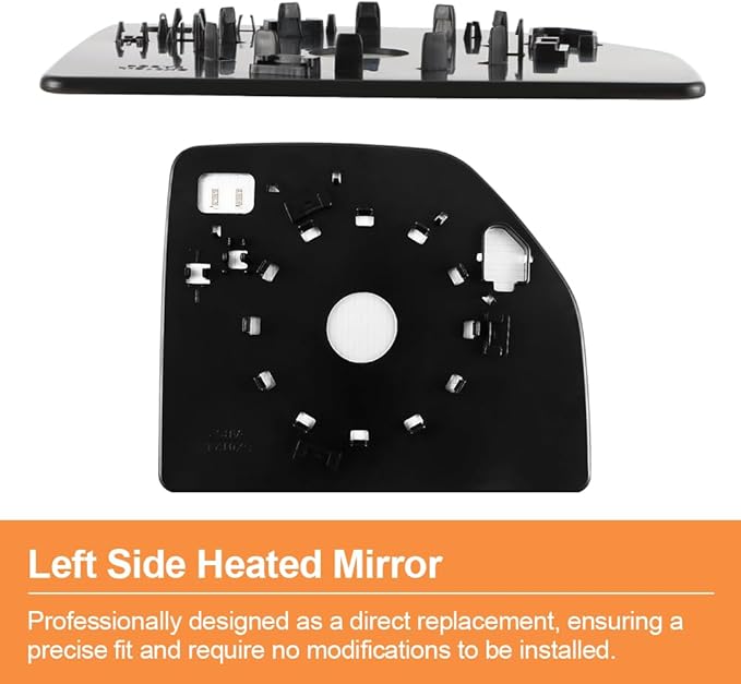 Senzeal Driver Side Heated Upper Mirror Glass Replacement for Ford F150 2015-2020 Ford F250 F350 F450 F550 2017-2022 Tow Mirror FL3Z17K707R (Left Side)