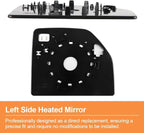 Senzeal Driver Side Heated Upper Mirror Glass Replacement for Ford F150 2015-2020 Ford F250 F350 F450 F550 2017-2022 Tow Mirror FL3Z17K707R (Left Side)