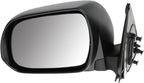 TRQ 2 Piece Driver and Passenger Side Mirror Assembly Set Manual Adjustment Non-Heated No Memory Textured Compatible with 201