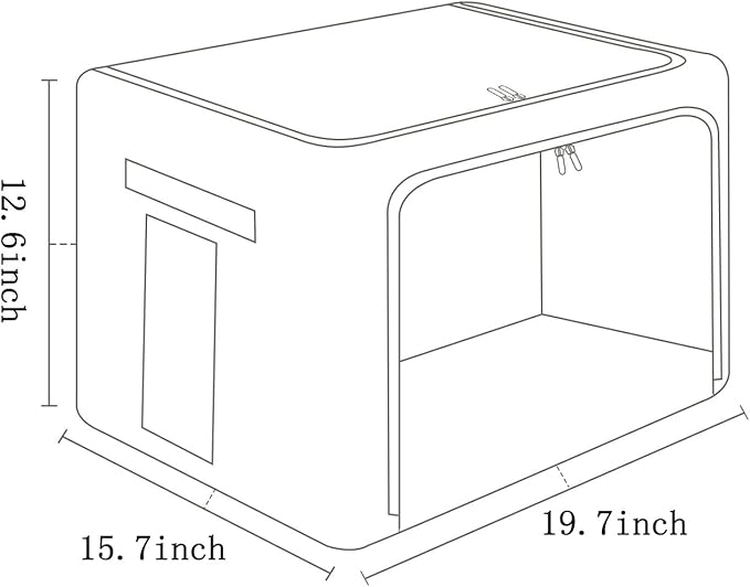 FHSQX 2 Pack Clear Window Storage Bins Large Foldable Fabric Storage Bins Boxes for Clothes Stackable Organizer Set with Carr