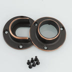 1 Pair Heavy Duty Oil Rubbed Bronze Zinc Closet Pole Sockets Rod End Support Flange Rod Holder Set Wall Mount Pipe Bracket wi