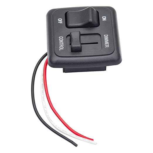 RV 12V DC Toggle Switch with High Side Dimmer Control for LED, Halogen, Incandescent - RV, Auto, Truck, Marine, and Strip Lighting
