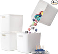 Yishyfier Plastic Storage Baskets Bins Boxes With Lids,Organizing Container White Storage Organizer Bins For Shelves Drawers 
