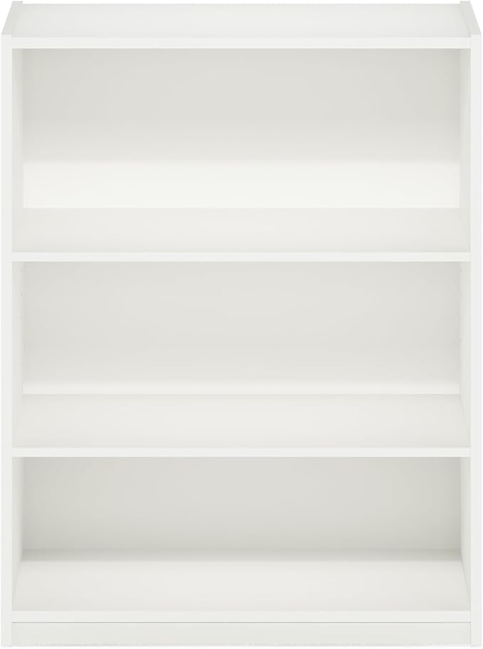 Furinno GEHRY Book Shelf, 3-Tier Bookshelf, Bookcase with Adjustable Shelves, 11.6 x 24.8 x 31.6, for Living Room, Bedroom, H