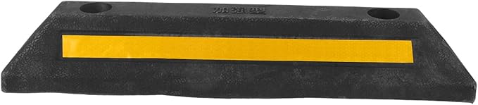 Reinforced Rubber Garage Parking Stopper with Bright Reflective Tape Wheel Stopper for Vehicle Tire Positioning Easy Installation with Pre-drilled for Schools Malls and Underground