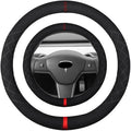 15 inch Suede Steering Wheel Cover, Compatible with Tesla Model 3, Y, S, X - Non-Slip Sport Wheel Cover for Men and Women
