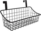 LeleCAT Basket with hook Grid Storage Basket, Hang it behind a door or on a railing, Over the Cabinet Door, Small, BLack,1 Pa