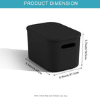 8 Pack Black Storage Bins with Lids for Shelves, Plastic Storage Containers with Lids for Organizing, Stackable Storage Boxes
