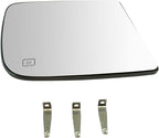 TRQ Passenger Side Mirror Glass Heated Compatible with 2019-2022 Ram 1500 2011-2018 Ram 500 2010-2012 Dodge Ram 1500 2500 wit