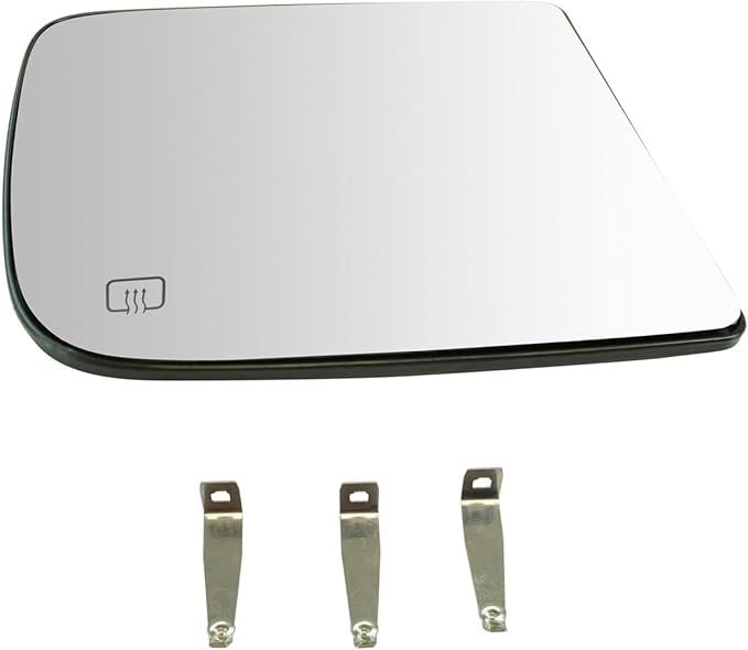TRQ Passenger Side Mirror Glass Heated Compatible with 2019-2022 Ram 1500 2011-2018 Ram 500 2010-2012 Dodge Ram 1500 2500 wit