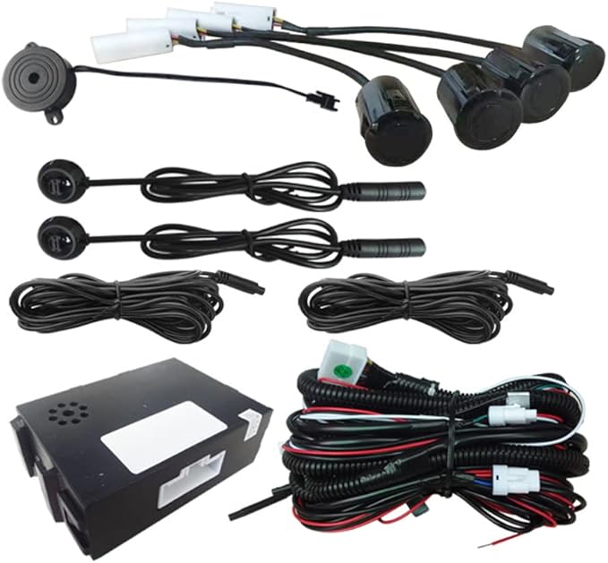 Blind Spot Car Mirror Sensor System Car Blind Area Detection System Lane Change Reminding for Safe Driving w/ 4 Sensors Black