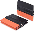 Gomake Vinyl Wrap Squeegee 4 Inch Magnet Tint With Micro-Fiber Felt Edge - Car Vinyl Scraper Decal Applicator Tool, Wallpaper Window Film Smoothing Tool, Pack of 3