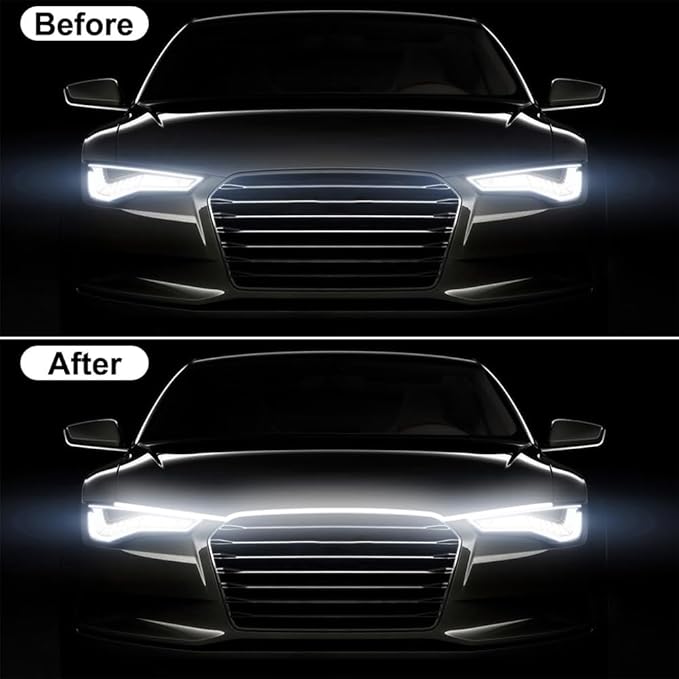 Flexible 59 Inch LED Strip Lights - Waterproof Car Hood Daytime Running Light Strip with Turn Signal for Trucks, Cars (White)