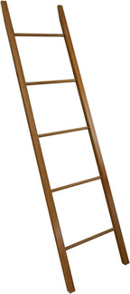 Solid Wood Decorative Ladder - Leaning Blanket Rack for Home Decor Cherry