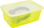 Storex Small Cubby Bins – Plastic Storage Containers for Classroom with Non-Snap Lid, 12.2 x 7.8 x 5.1 inches, Tint Yellow, 5