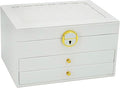 KOOAAICCHI Jewelry Box for Women, 3-Layer Jewelry Organizer, Jewelry Storage Case PU Leather for Earrings, Bracelets, Ring, N
