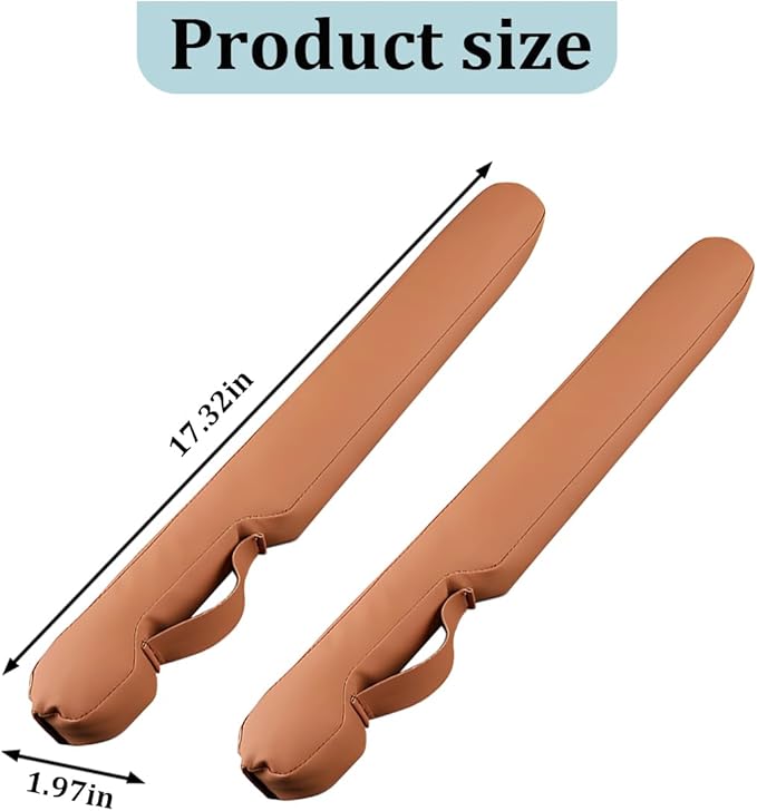 Car Seat Gap Filler, 2PCS Between Vehicle Seats Console Organizer Stop Things from Dropping, Automotive Interior Chair Gap Coverage Fill, Universal for SUV Automobile Truck (Brown)