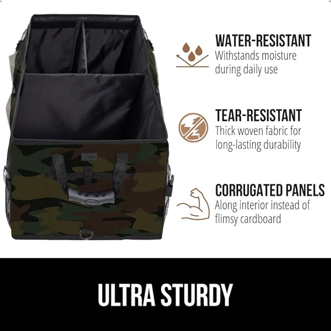 GORILLA GRIP Large Capacity Sturdy Trunk Storage Organizer, Slip and Water Resistant Collapsible Organization Container for