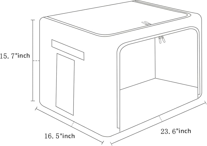 FHSQX 2 Pack Clear Window Storage Bins - Large Stackable Linen Fabric Storage for Clothes Foldable Container Organizer Set wi