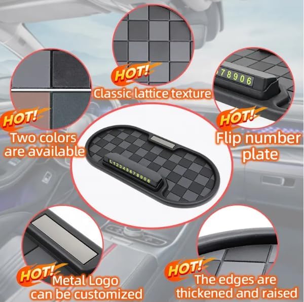 Yourkarts Anti-Slip Car Dashboard Mat for Phone, Universal Non-Slip Sticky Rubber Pad, Superior Anti-Slip Technology (Ovel, G