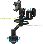 4-in-1 Car Expander with Dual Cup Holder, Phone Holder, 360 Adjustable Base, All Purpose Organizer for Snack Bottles, Drinks