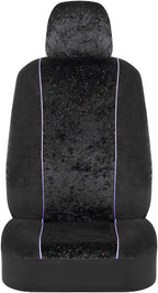 BDK Black Stardust Car Seat Covers for Front Seats, 2 Count.Glitter Pattern Front Seat Cover Set with Matching Headrest, Side