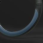 Morandi Color Steering Wheel Cover, Nappa Leather, Fashionable Sporty Style, Universal 15 inches,Black and Blue