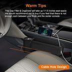 2 Pack Large Capacity Car Seat Gap Filler Organizer with Cup Holder PU Leather Automotive Consoles Storage Box in Between Truck Front Side Seats Catcher for Phone Auto Accessories Gifts for Women Men