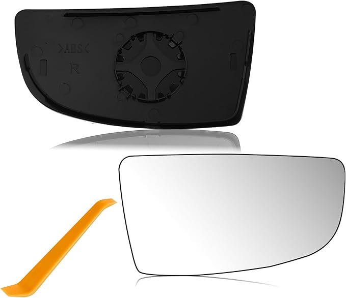 Passenger Side Lower Mirror Glass with Backing Plate Replacement for 2015-2022 Ford Transit T150 T250 T350 & MK8 - Wide Angle Convex Blind Spot Lens, Clip-On Install (Non-Heated)