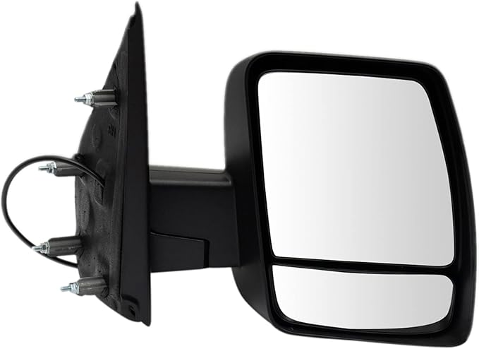 TRQ Driver and Passenger Side Mirror Assembly Set Power Heated Foldaway Textured Black Compatible with 12-21 Nissan NV1500 SV