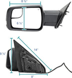 Spec-D Tuning Chrome Power Fold Heated + Puddle + Blind Spot Monitor Left Driver Side Mirror Compatible with 2019-2024 Ram 1500, Left + Right Pair