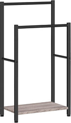 HOOBRO Freestanding Towel Rack, 2 Tier Blanket Ladder Holder for Bathroom, 16.5" L x 9.4" W x 31.5" H, Blanket Rack, Industri