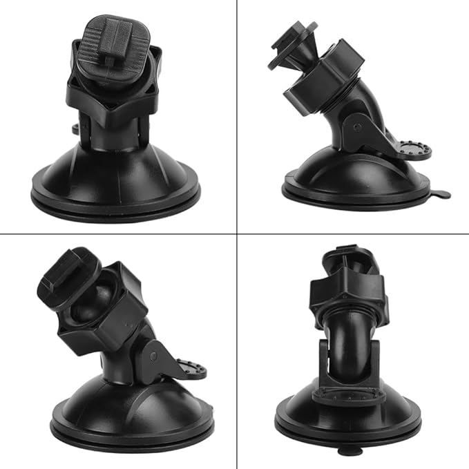 Universal Car Dash Cam Mount - Vacuum Suction Cup Holder with 4 Interchangeable Heads for GPS Navigation and Dashboard Recorder(Buckle w/o CardPos)