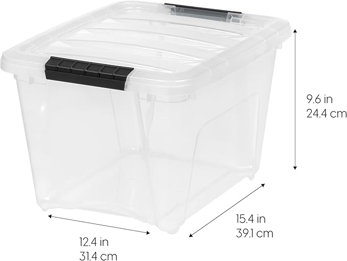 IRIS USA 19 QT Plastic Storage Box with Lid and Latches - 6 Pack - BPA-Free, See-Through Organizing Solution, Durable Nestabl