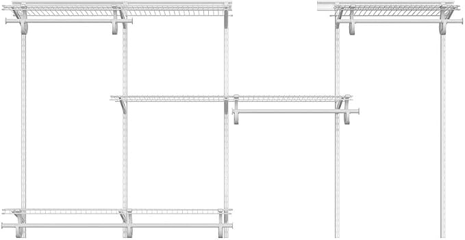ClosetMaid ShelfTrack Wire Closet Organizer System, Adjustable from 5 to 8 Ft., with Shelves, Clothes Rods, Hardware, Durable